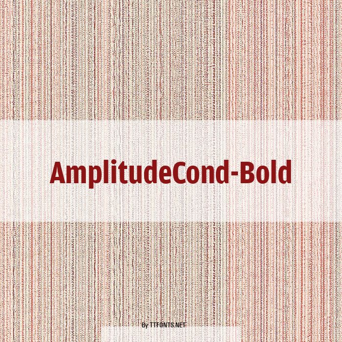 AmplitudeCond-Bold example
