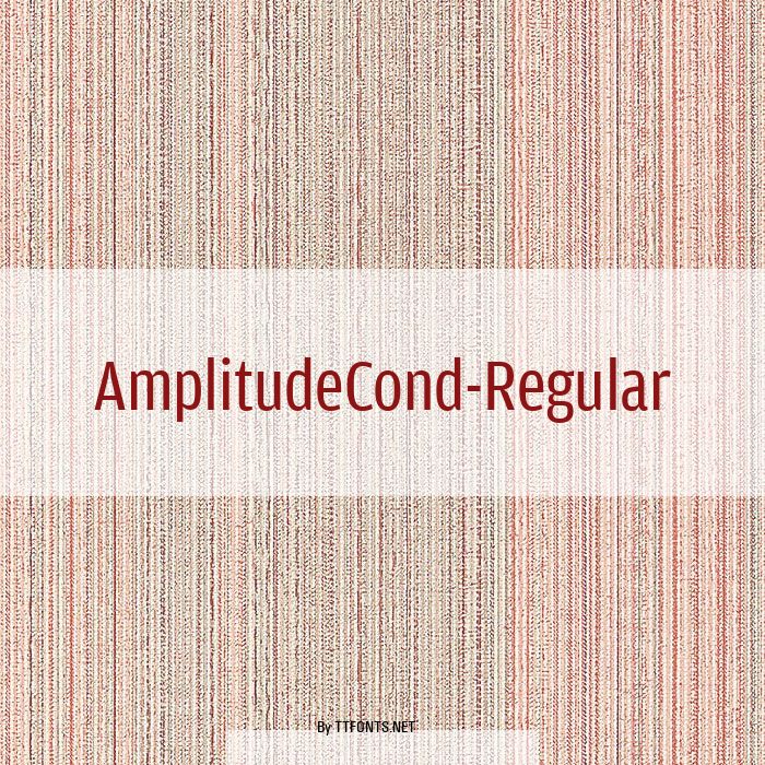 AmplitudeCond-Regular example