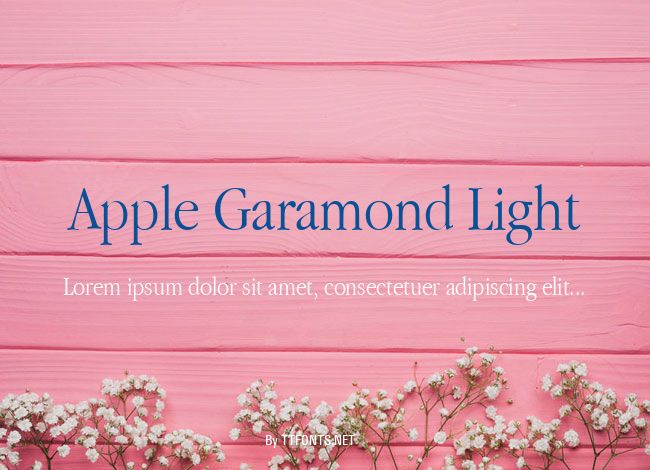 Apple Garamond Light example