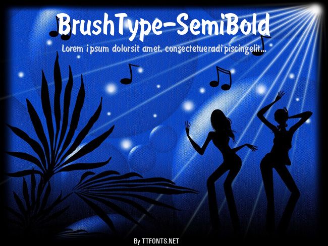 BrushType-SemiBold example