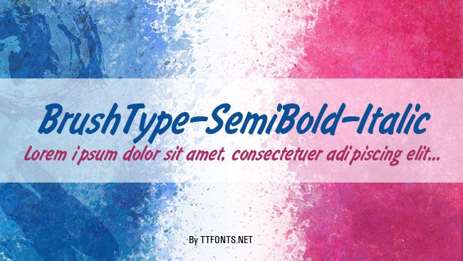 BrushType-SemiBold-Italic example