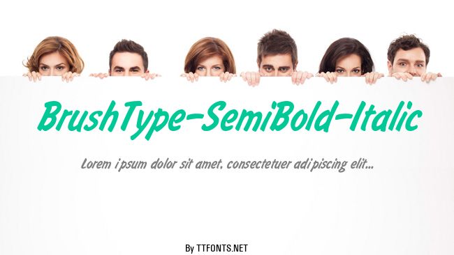 BrushType-SemiBold-Italic example