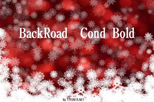 BackRoad  Cond Bold example