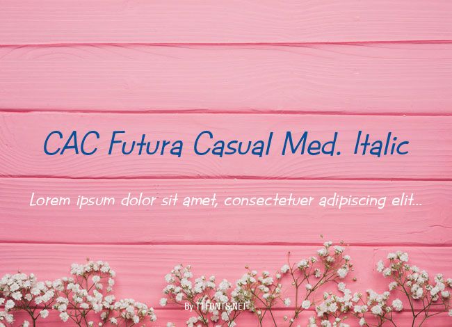 CAC Futura Casual Med. Italic example