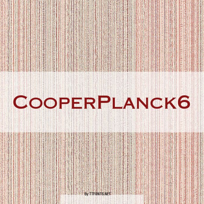 CooperPlanck6 example