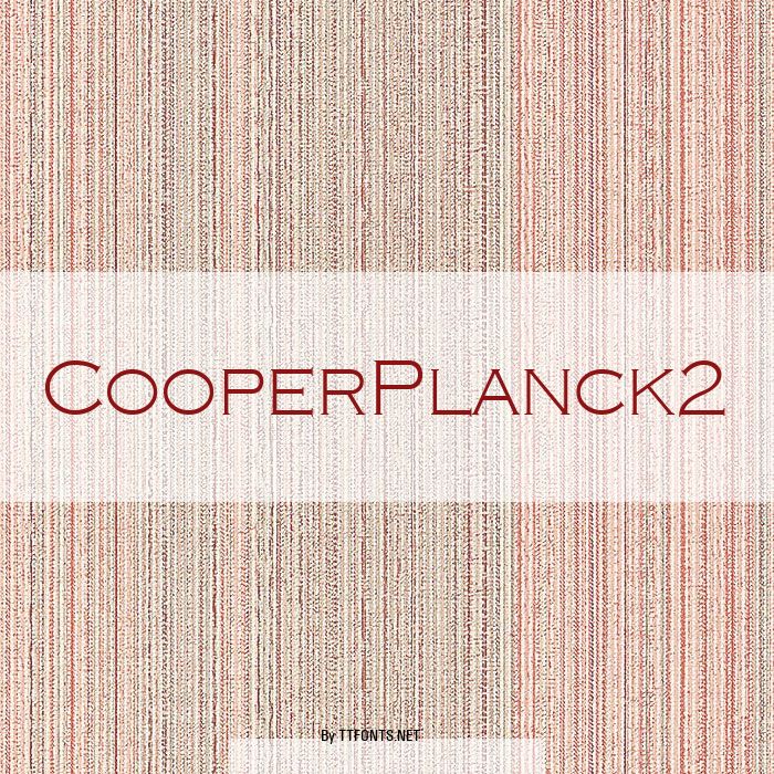 CooperPlanck2 example