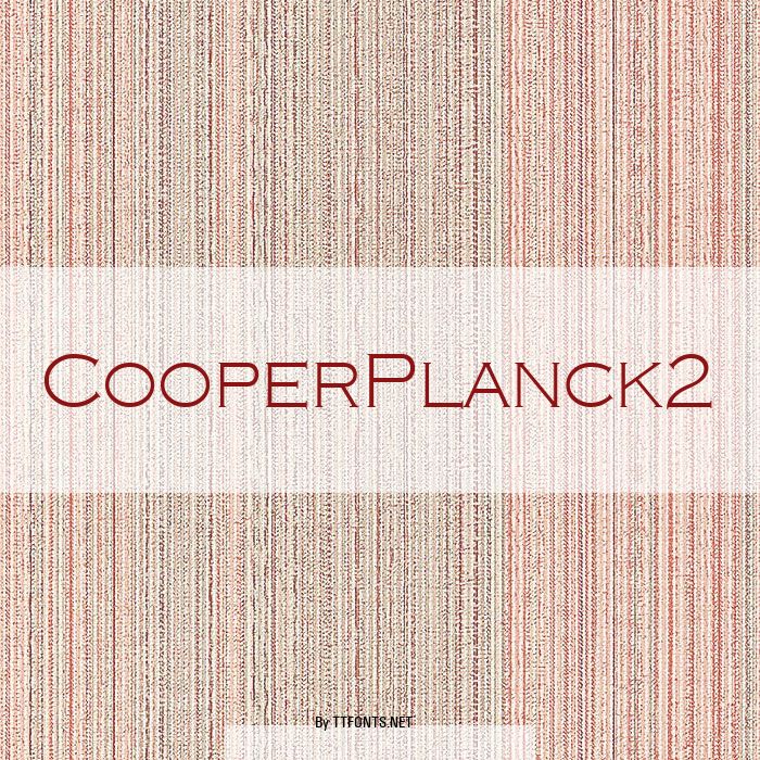 CooperPlanck2 example