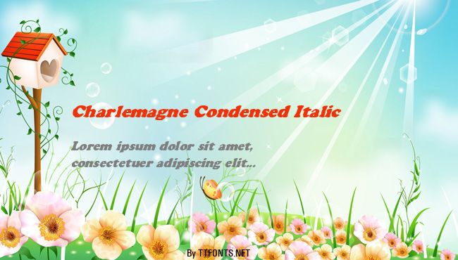 Charlemagne Condensed Italic example
