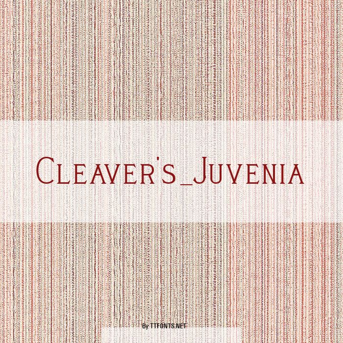 Cleaver's_Juvenia example