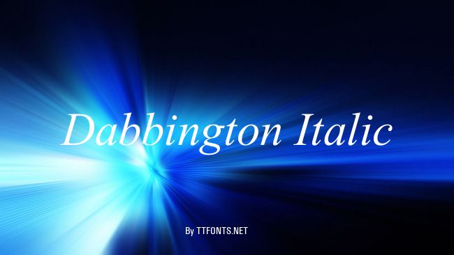 Dabbington Italic example