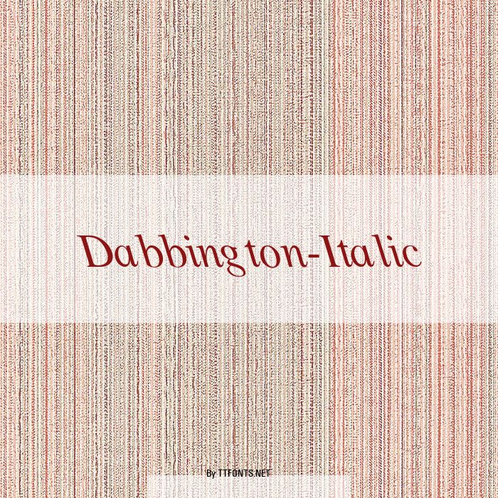 Dabbington-Italic example