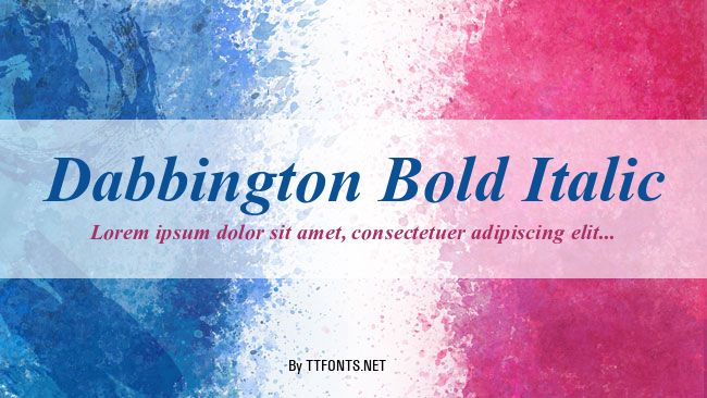 Dabbington Bold Italic example