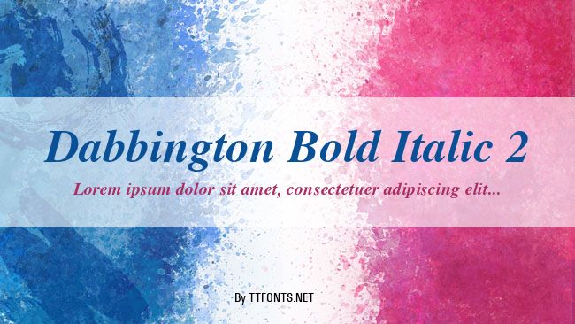Dabbington Bold Italic 2 example