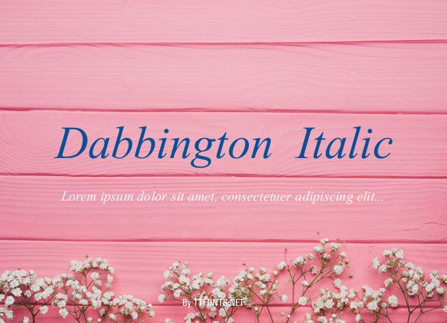 Dabbington  Italic example