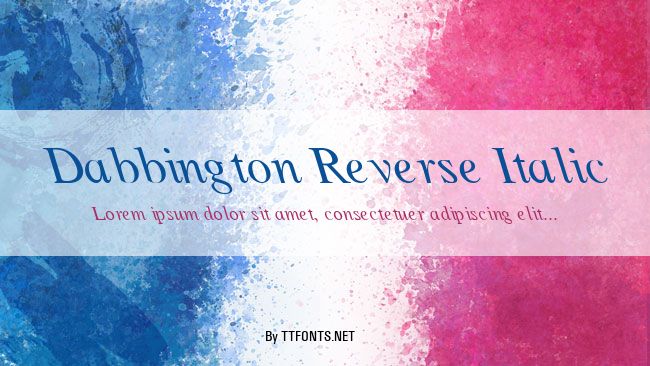 Dabbington Reverse Italic example