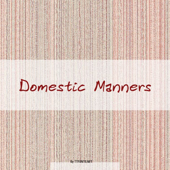 Domestic Manners example