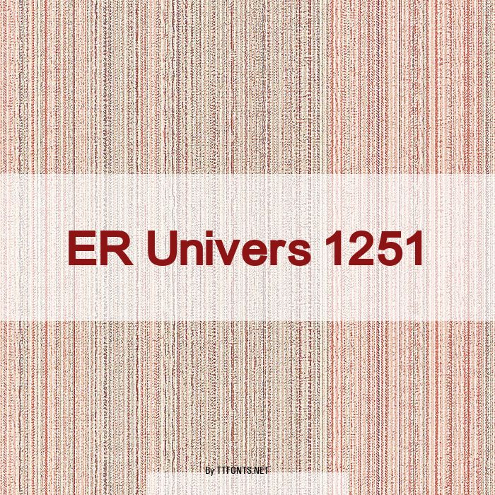 ER Univers 1251 example