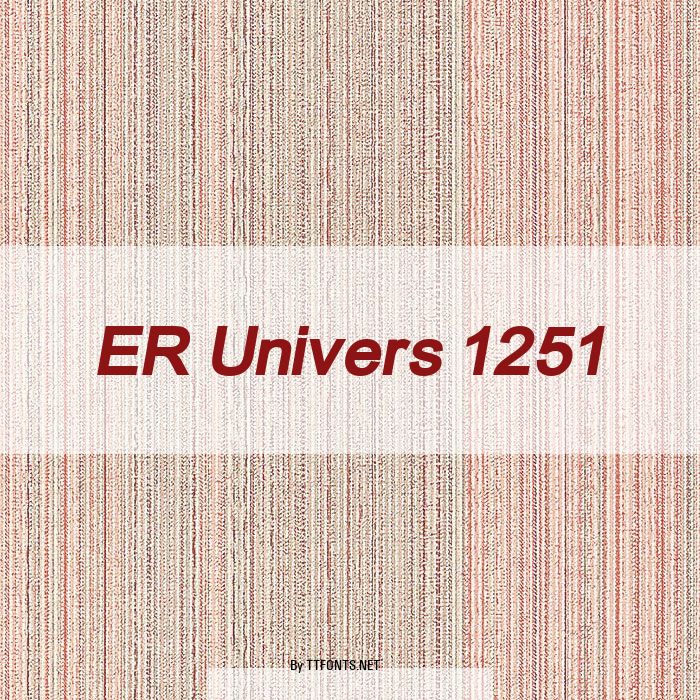 ER Univers 1251 example