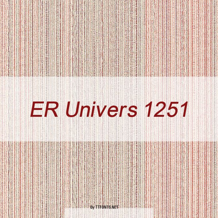 ER Univers 1251 example