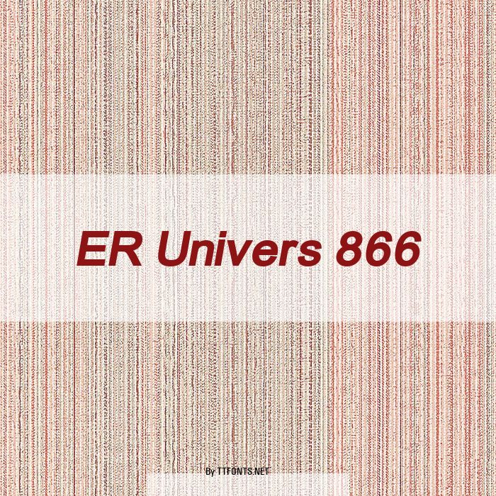 ER Univers 866 example