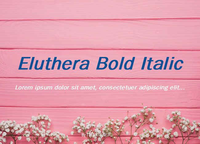 Eluthera Bold Italic example