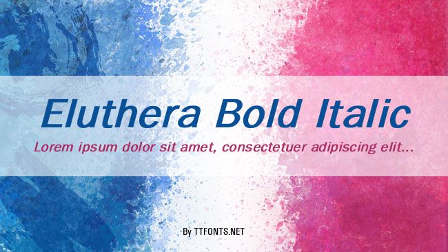 Eluthera Bold Italic example