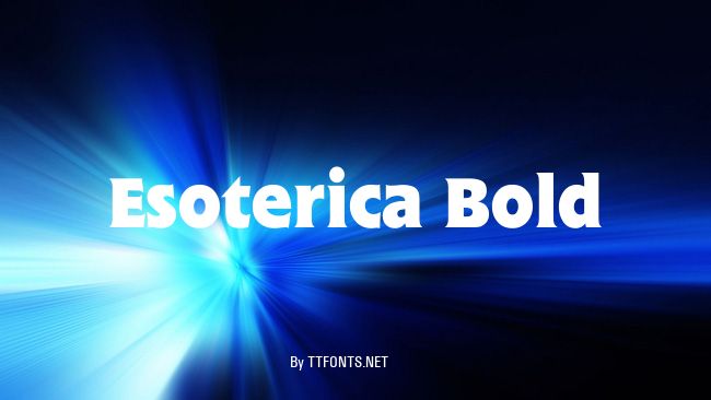 Esoterica Bold example