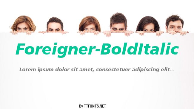 Foreigner-BoldItalic example