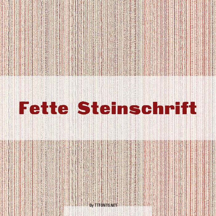 Fette Steinschrift example