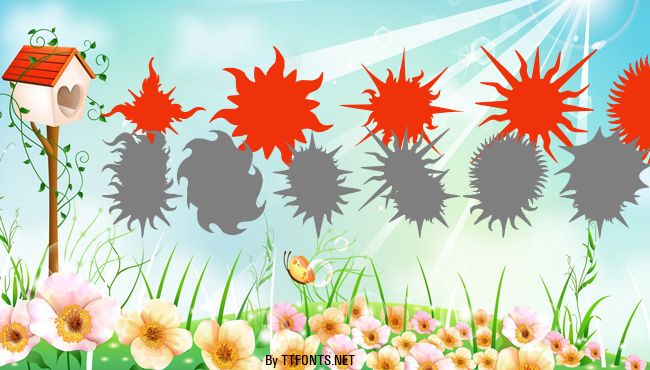 Flaming Stars & Splatters example