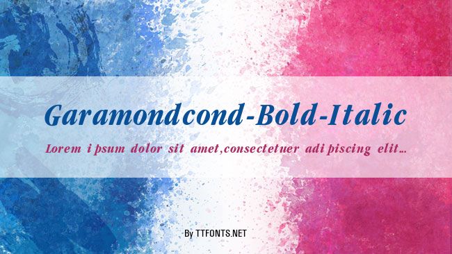 Garamondcond-Bold-Italic example