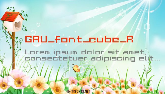 GAU_font_cube_R example