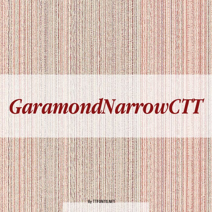 GaramondNarrowCTT example