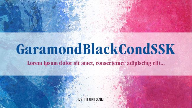 GaramondBlackCondSSK example