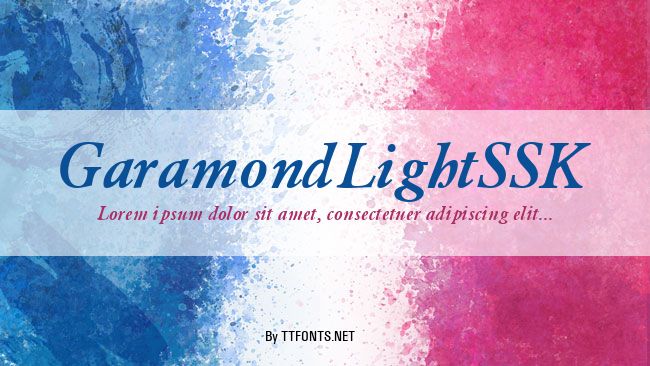 GaramondLightSSK example