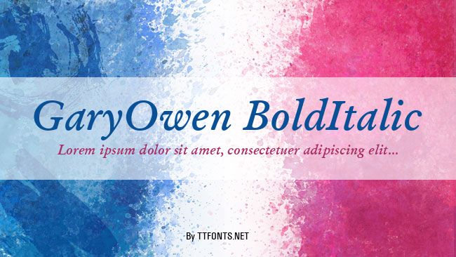 GaryOwen BoldItalic example