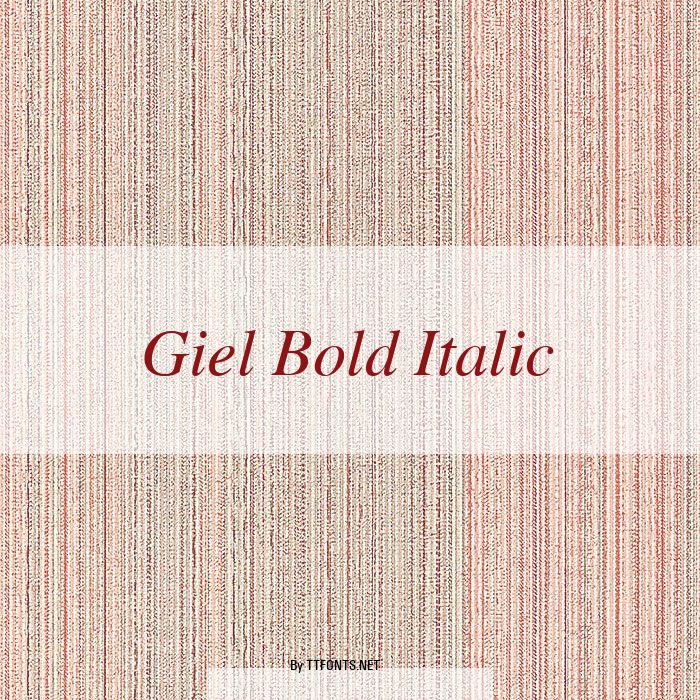 Giel Bold Italic example