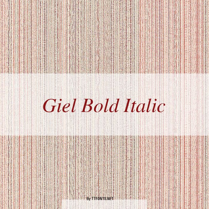 Giel Bold Italic example