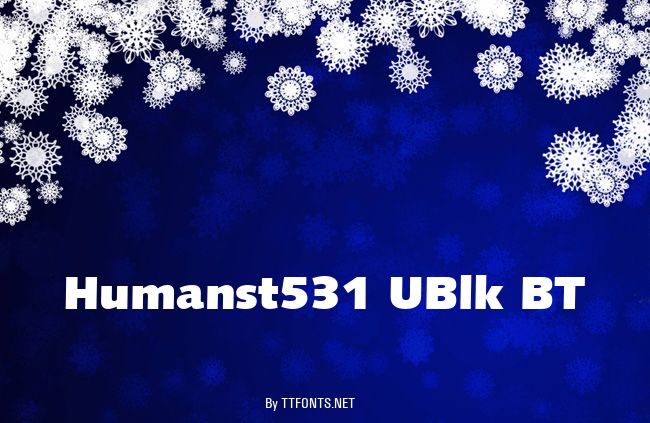 Humanst531 UBlk BT example