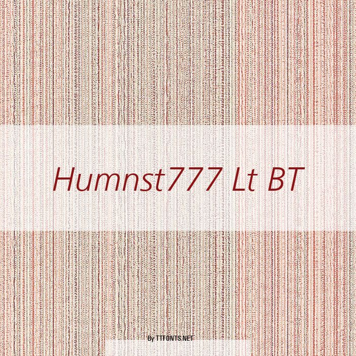 Humnst777 Lt BT example