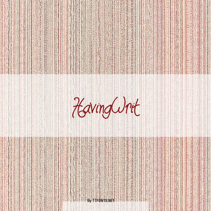 HavingWrit example