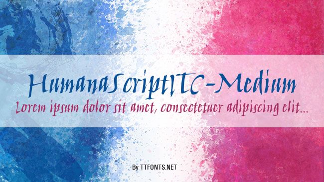 HumanaScriptITC-Medium example