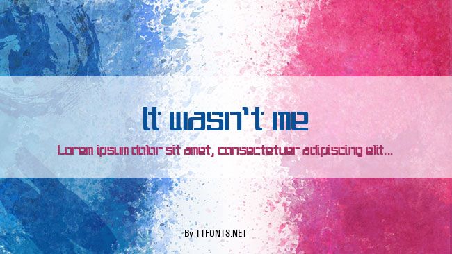 It wasn't me example