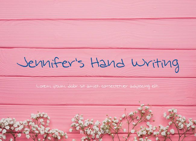 Jennifer's Hand Writing example