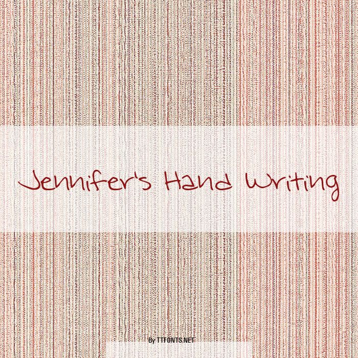 Jennifer's Hand Writing example