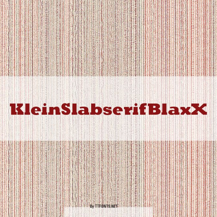 KleinSlabserifBlaxX example