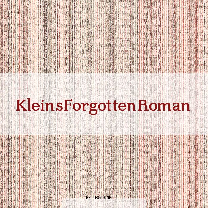KleinsForgottenRoman example