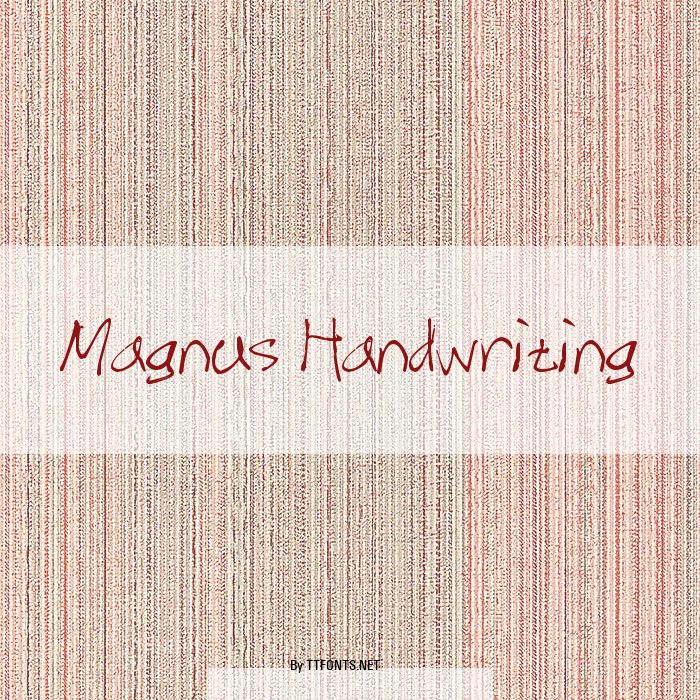 Magnus Handwriting example