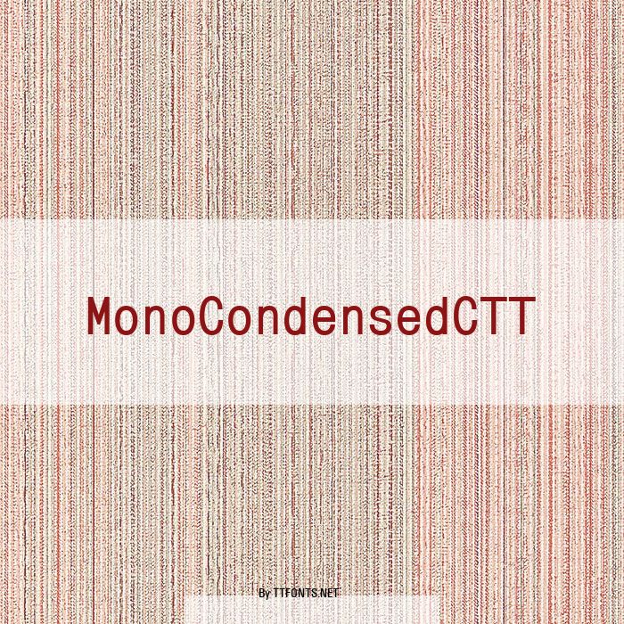 MonoCondensedCTT example