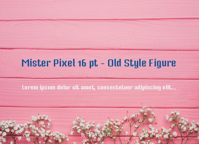 Mister Pixel 16 pt - Old Style Figure example